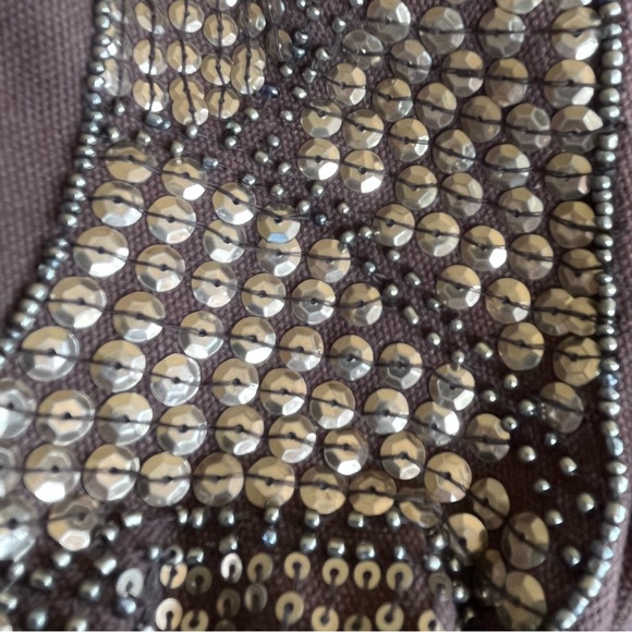 American Eagle Brown Canvas Bucket Drawstring Crossbody Bag with Suede Leather - Picture 11 of 11